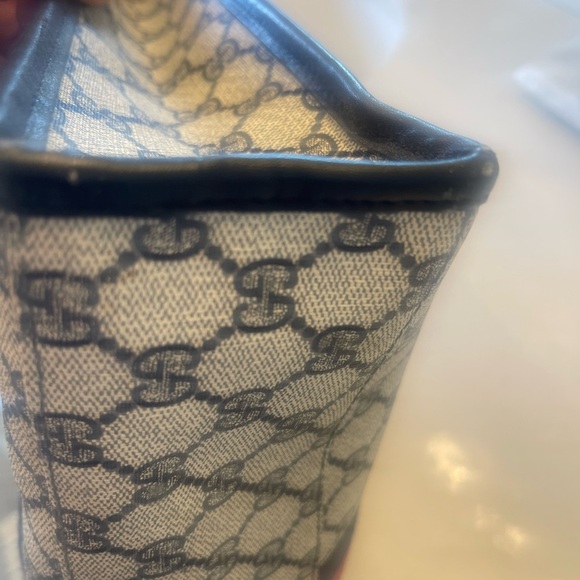 GUGGI MONOGRAM GG LARGE SHOPPER TOTE! Navy red! STUNNING!!!! - Picture 9 of 14